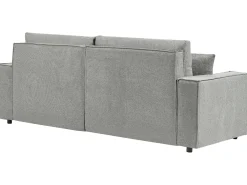 Divano letto angolare 3 posti KARILA Tessuto Grigio con contenitore Lato Sinistro