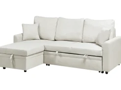 Divano letto angolare 3 posti NASSJO Lino sintetico Beige chiaro Lato destro