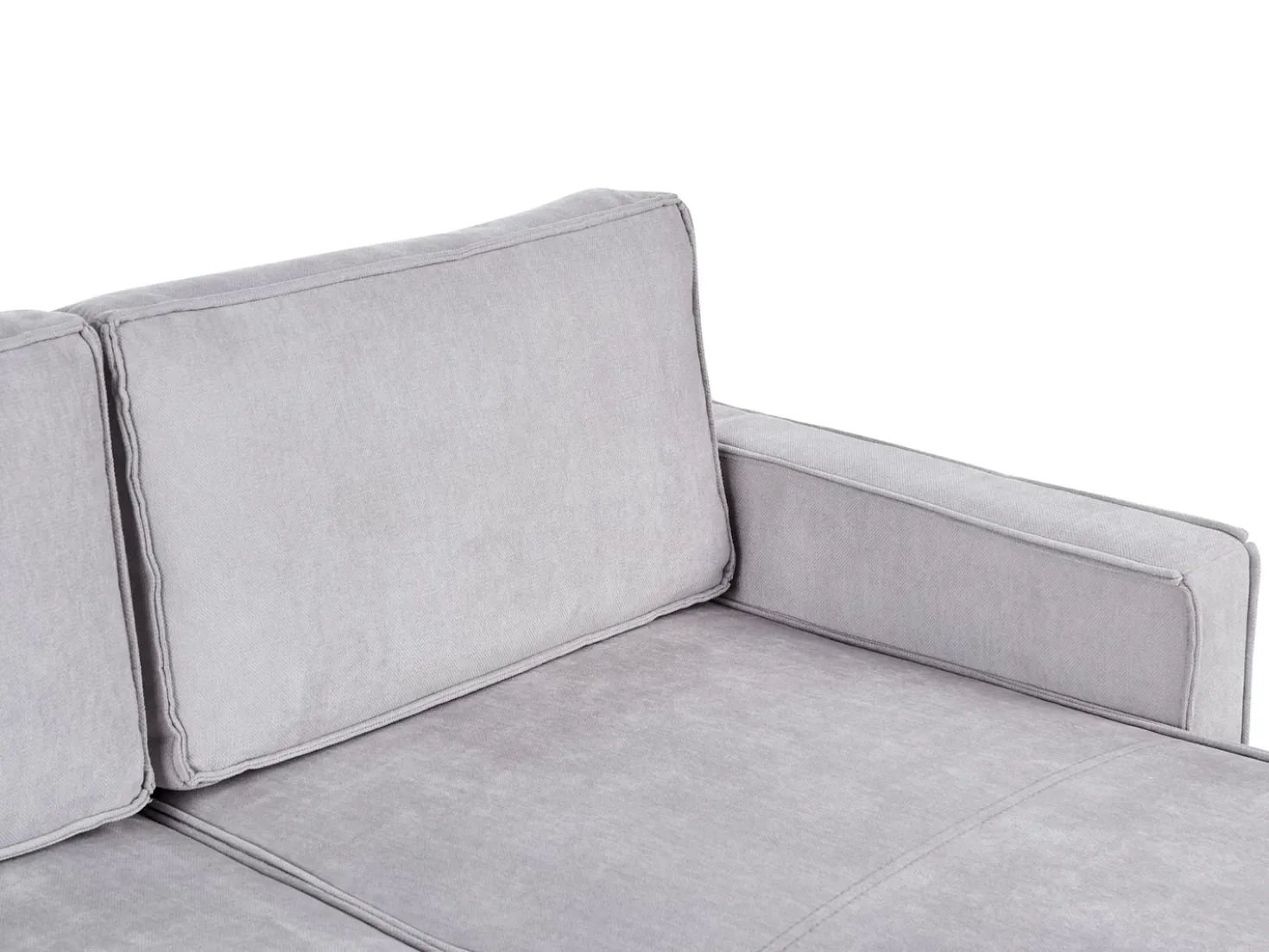 Divano letto angolare 3 posti TEJN Tessuto Grigio chiaro con contenitore Lato Sinistro