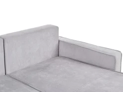 Divano letto angolare 3 posti TEJN Tessuto Grigio chiaro con contenitore Lato Sinistro