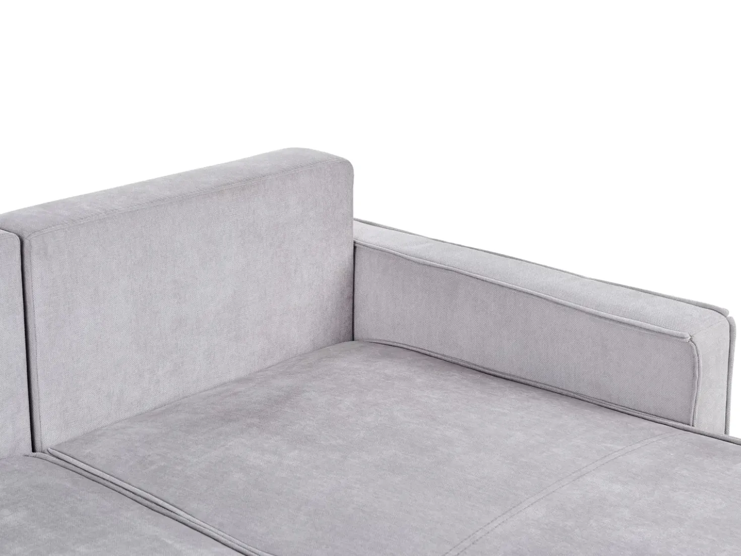 Divano letto angolare 3 posti TEJN Tessuto Grigio chiaro con contenitore Lato Sinistro