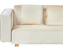 Divano letto angolare 4 posti VADSO Velluto Beige chiaro Lato Sinistro