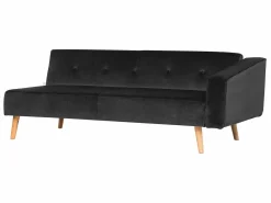Divano letto angolare 4 posti VADSO Velluto Nero Lato destro