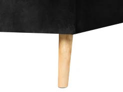 Divano letto angolare 4 posti VADSO Velluto Nero Lato destro