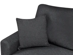 Divano letto angolare 3 posti NASSJO Lino sintetico Nero Lato destro