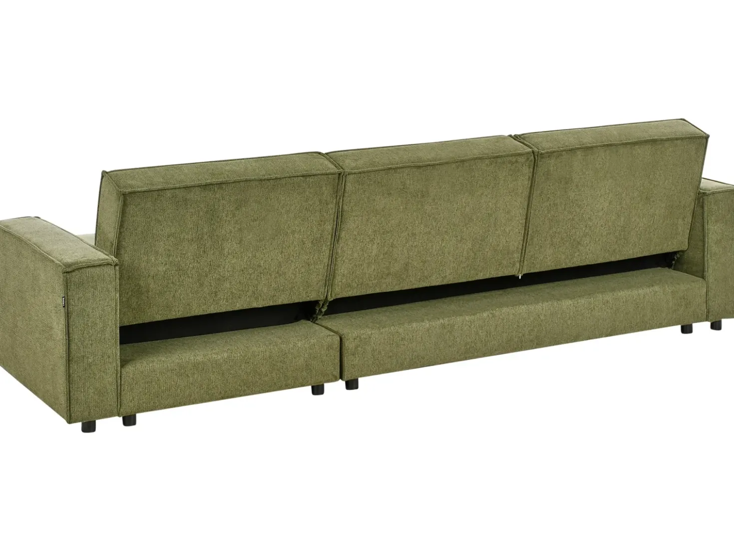 Divano letto angolare 3 posti ROMEDAL II Tessuto Verde scuro Lato Sinistro