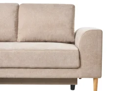 Divano letto angolare 3 posti NUBORG Ciniglia Marrone chiaro Lato Sinistro