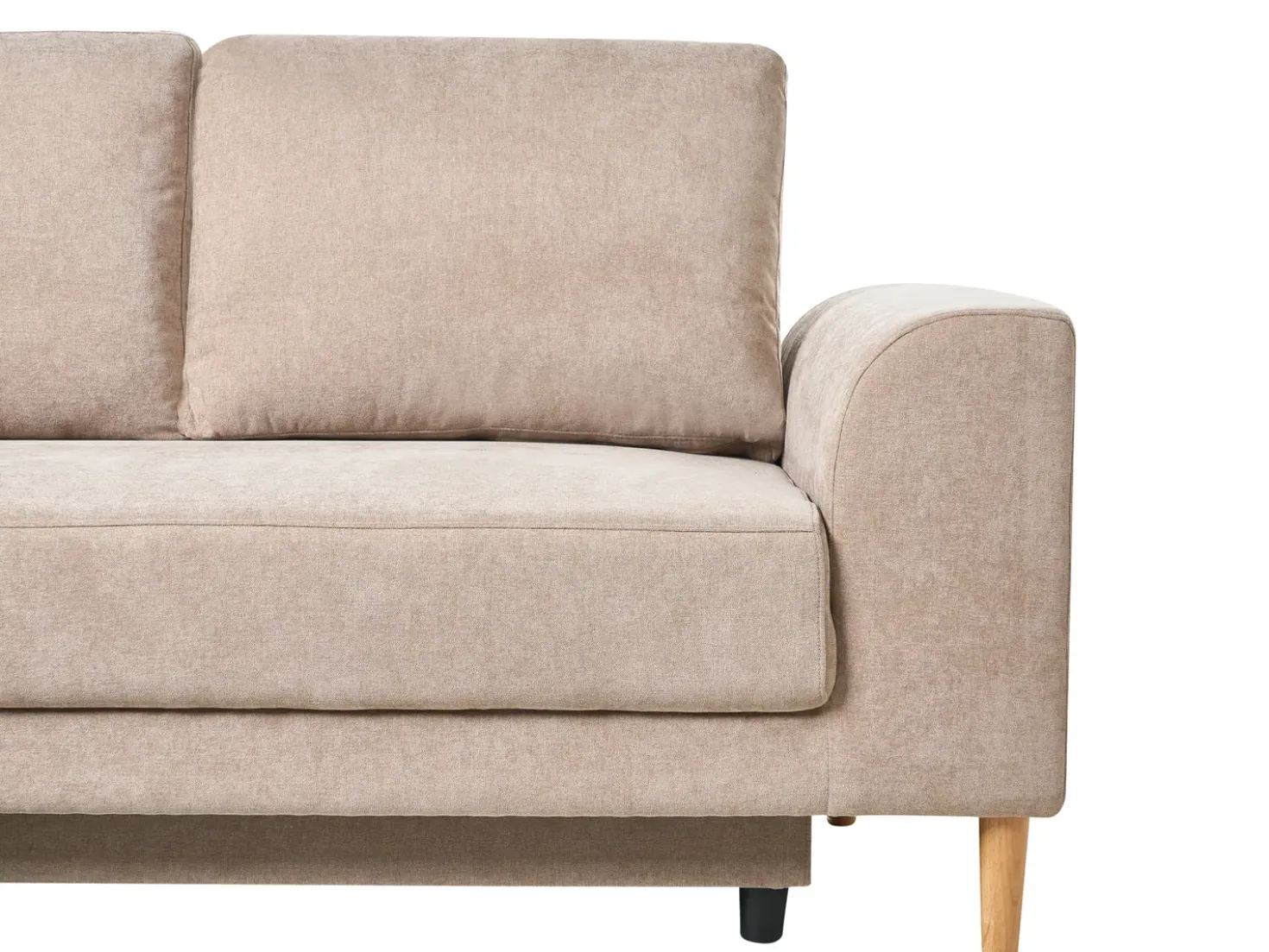 Divano letto angolare 3 posti NUBORG Ciniglia Marrone chiaro Lato Sinistro