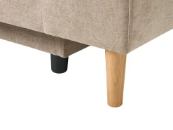 Divano letto angolare 3 posti NUBORG Ciniglia Marrone chiaro Lato Sinistro