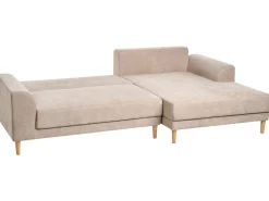 Divano letto angolare 3 posti NUBORG Ciniglia Marrone chiaro Lato Sinistro