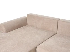 Divano letto angolare 3 posti NUBORG Ciniglia Marrone chiaro Lato Sinistro