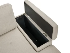 Divano letto angolare 3 posti HRISEY Lino sintetico Beige Lato Sinistro