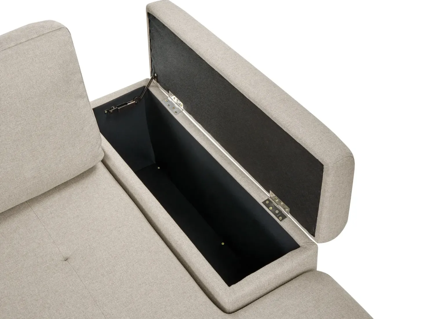Divano letto angolare 3 posti HRISEY Lino sintetico Beige Lato Sinistro