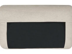 Divano letto angolare 3 posti HRISEY Lino sintetico Beige Lato Sinistro