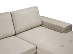 Divano letto angolare 3 posti HRISEY Lino sintetico Beige Lato Sinistro