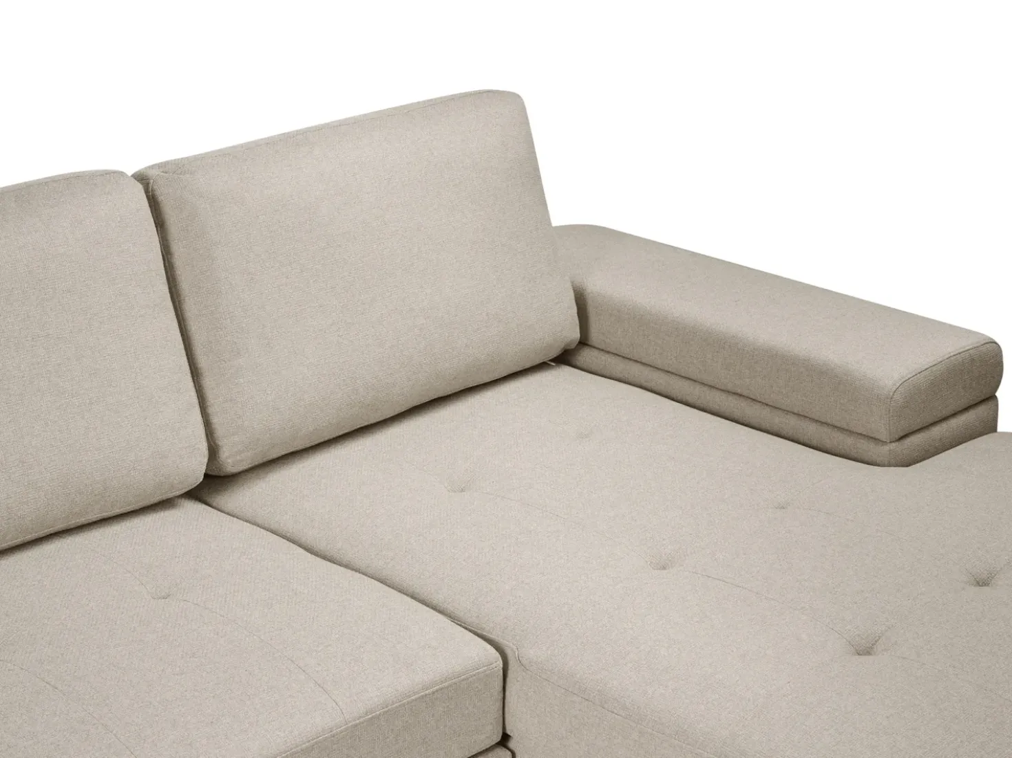 Divano letto angolare 3 posti HRISEY Lino sintetico Beige Lato Sinistro