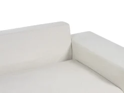 Divano letto angolare 3 posti LUSPA Tessuto Beige chiaro con contenitore Lato destro