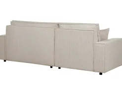 Divano letto angolare 3 posti ABACKA Velluto a coste Beige Lato destro