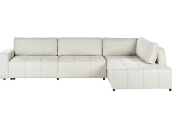 Divano letto angolare 4 posti INNVIK Tessuto Beige chiaro con contenitore Lato Sinistro