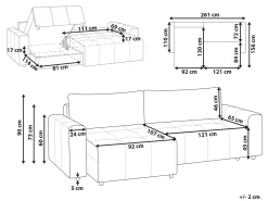 Divano letto angolare 3 posti INNVIK Tessuto Marrone chiaro con contenitore Lato destro