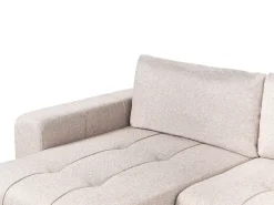 Divano letto angolare 3 posti INNVIK Tessuto Marrone chiaro con contenitore Lato destro