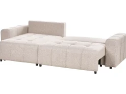 Divano letto angolare 3 posti INNVIK Tessuto Marrone chiaro con contenitore Lato destro
