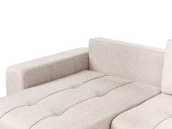 Divano letto angolare 3 posti INNVIK Tessuto Marrone chiaro con contenitore Lato destro