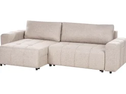 Divano letto angolare 3 posti INNVIK Tessuto Marrone chiaro con contenitore Lato destro