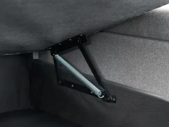 Divano letto angolare 3 posti HRISEY Lino sintetico Grigio con contenitore Lato Sinistro