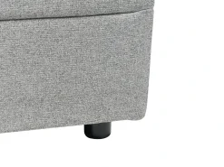 Divano letto angolare 3 posti HRISEY Lino sintetico Grigio con contenitore Lato Sinistro