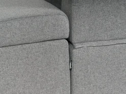 Divano letto angolare 3 posti HRISEY Lino sintetico Grigio con contenitore Lato Sinistro
