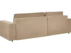 Divano letto angolare 3 posti INNVIK Tessuto Marrone con contenitore Lato destro