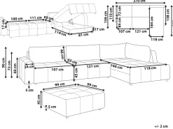 Divano letto angolare 4 posti INNVIK Tessuto Beige chiaro Lato Sinistro