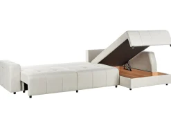 Divano letto angolare 4 posti INNVIK Tessuto Beige chiaro Lato Sinistro