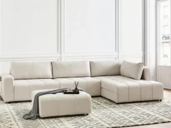Divano letto angolare 4 posti INNVIK Tessuto Beige chiaro Lato Sinistro