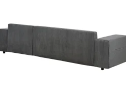 Divano letto angolare 3 posti LUSPA Velluto a coste Grigio scuro con contenitore Lato Sinistro