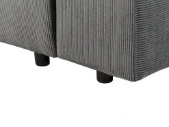 Divano letto angolare 3 posti LUSPA Velluto a coste Grigio scuro con contenitore Lato Sinistro