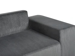 Divano letto angolare 3 posti LUSPA Velluto a coste Grigio scuro con contenitore Lato Sinistro