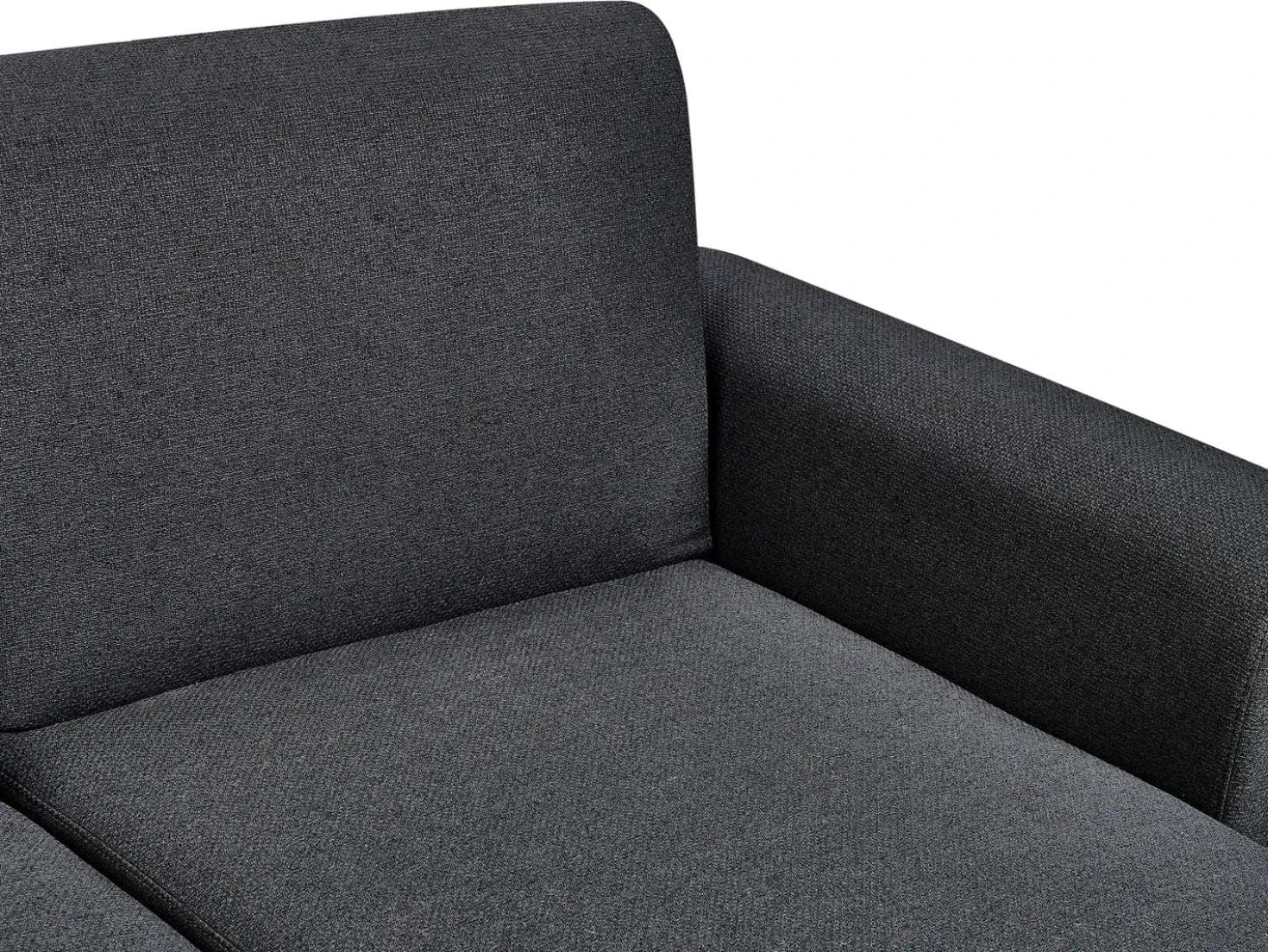 Divano letto angolare 3 posti OLLSTA Tessuto Nero Lato Sinistro