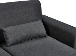 Divano letto angolare 3 posti OLLSTA Tessuto Nero Lato Sinistro