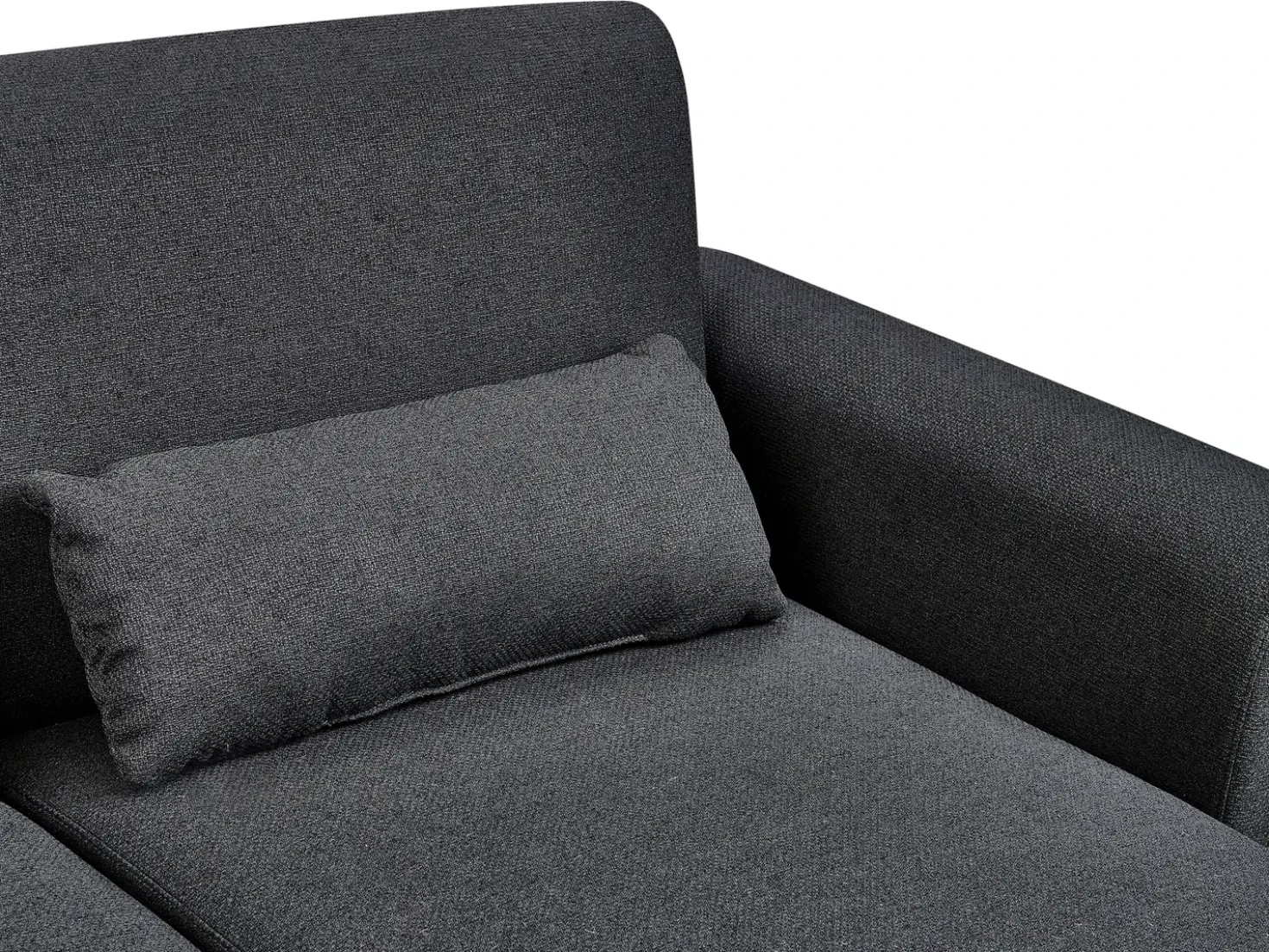 Divano letto angolare 3 posti OLLSTA Tessuto Nero Lato Sinistro