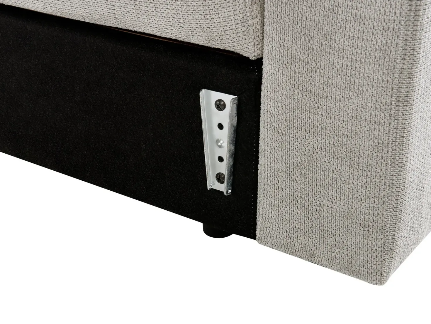 Divano letto angolare 3 posti INNVIK Tessuto Grigio chiaro con contenitore Lato destro