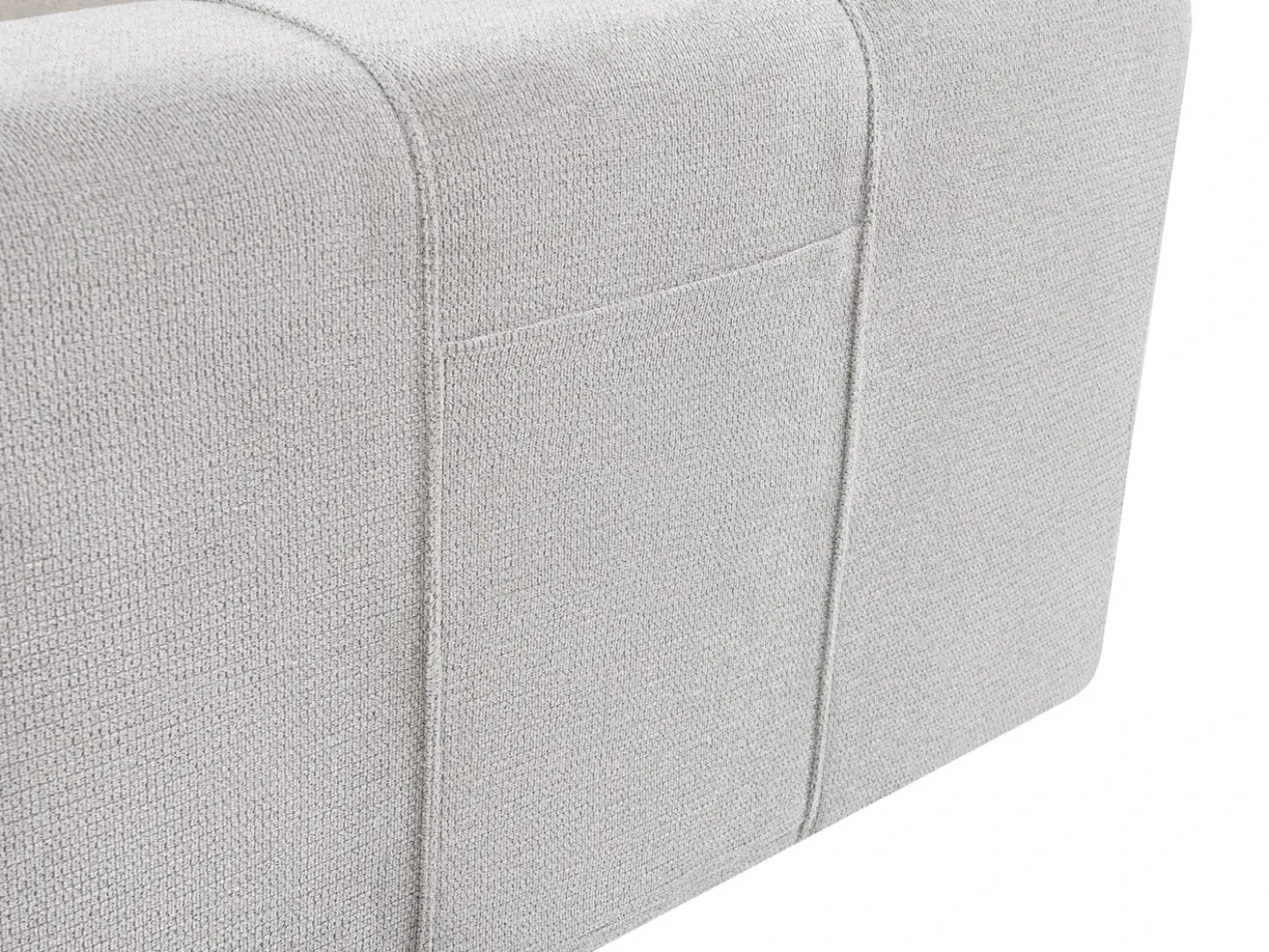 Divano letto angolare 3 posti INNVIK Tessuto Grigio chiaro con contenitore Lato destro