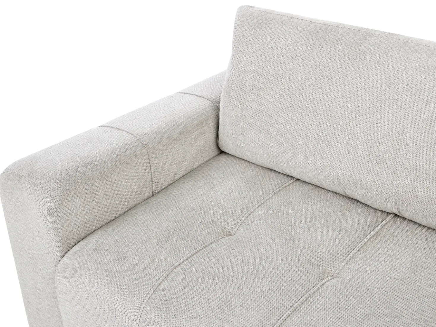 Divano letto angolare 3 posti INNVIK Tessuto Grigio chiaro con contenitore Lato destro