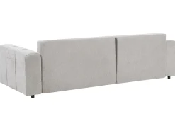 Divano letto angolare 3 posti INNVIK Tessuto Grigio chiaro con contenitore Lato destro