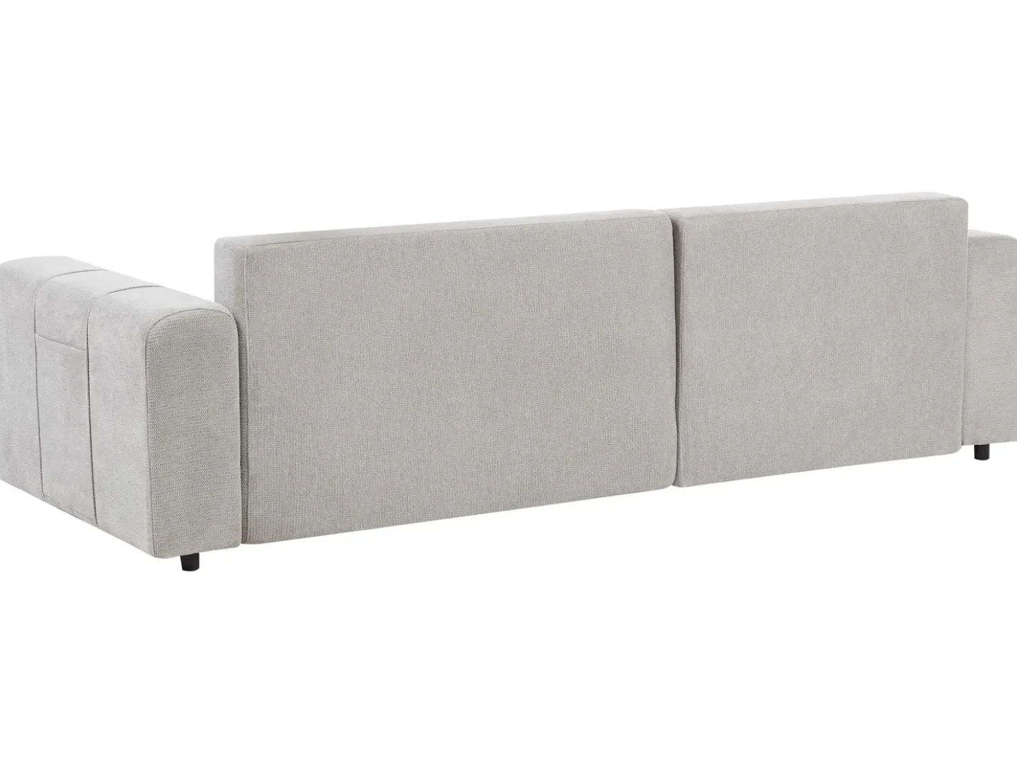 Divano letto angolare 3 posti INNVIK Tessuto Grigio chiaro con contenitore Lato destro