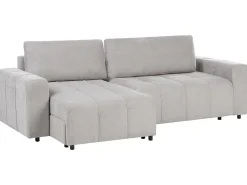 Divano letto angolare 3 posti INNVIK Tessuto Grigio chiaro con contenitore Lato destro