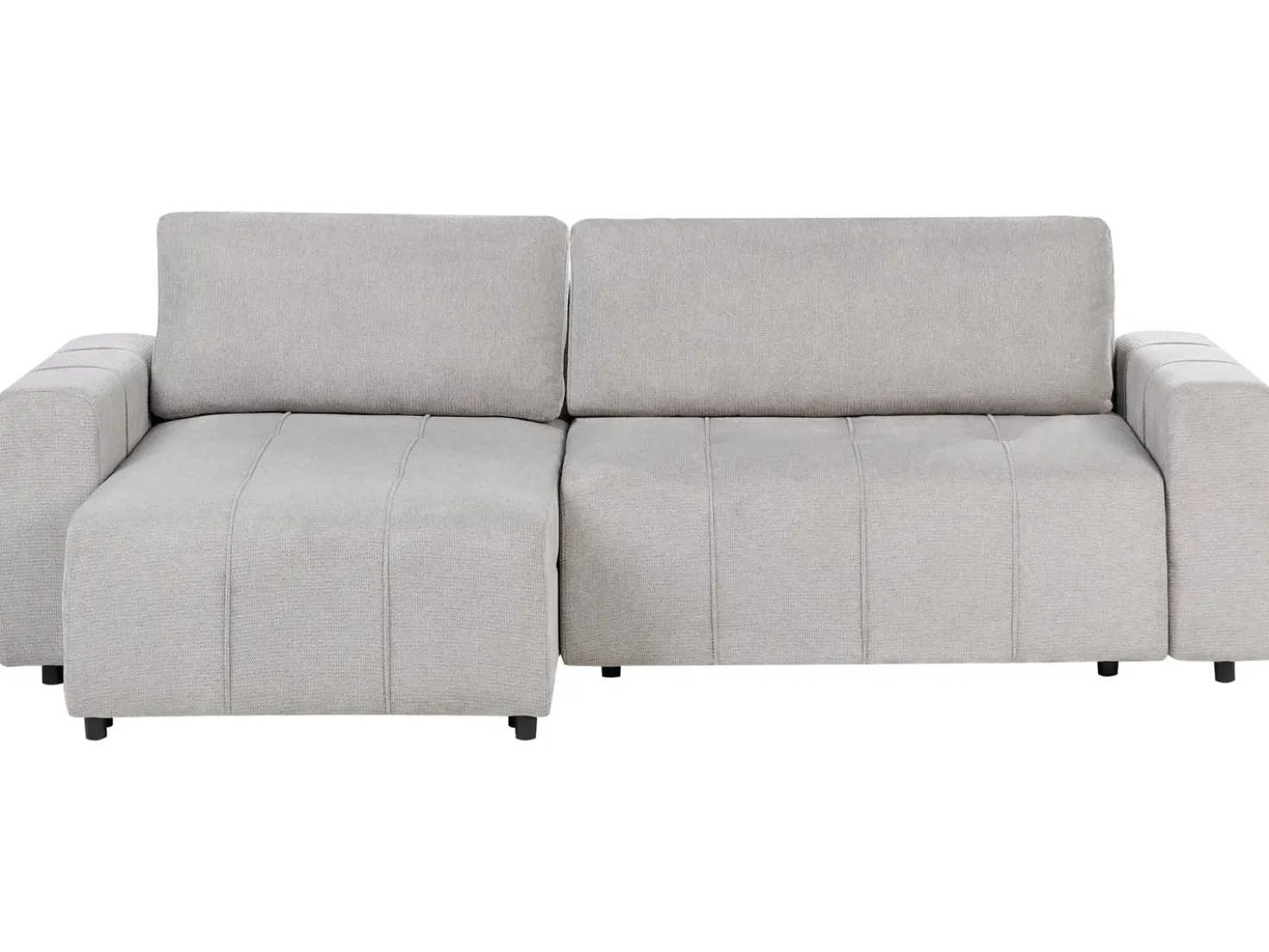 Divano letto angolare 3 posti INNVIK Tessuto Grigio chiaro con contenitore Lato destro