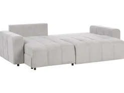Divano letto angolare 3 posti INNVIK Tessuto Grigio chiaro con contenitore Lato destro