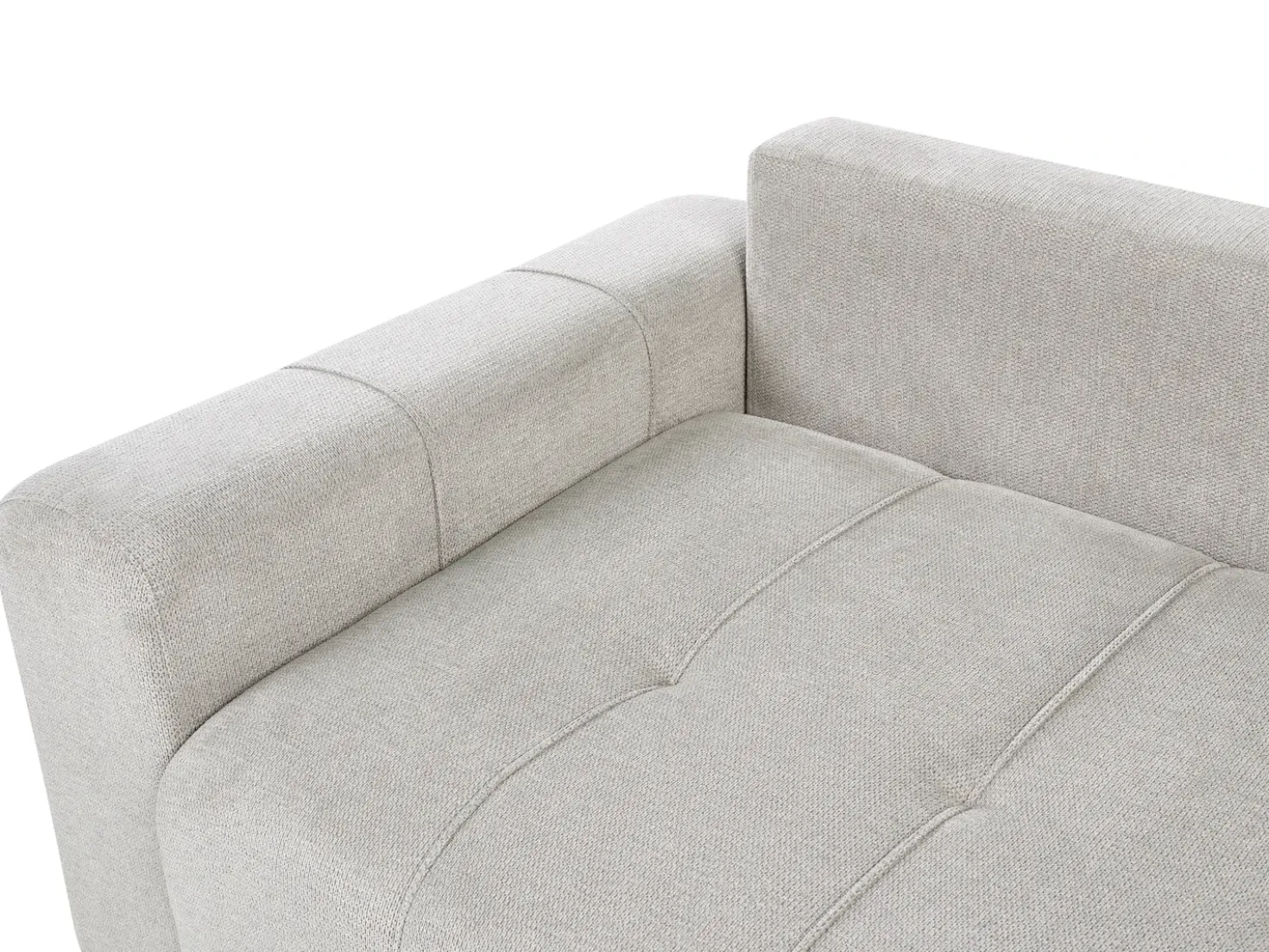 Divano letto angolare 3 posti INNVIK Tessuto Grigio chiaro con contenitore Lato destro